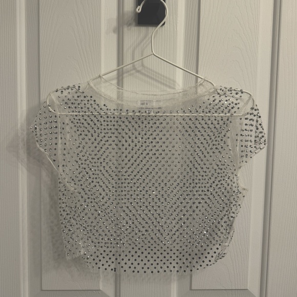 Crystal Encrusted Crop Top - Picture 1 of 2